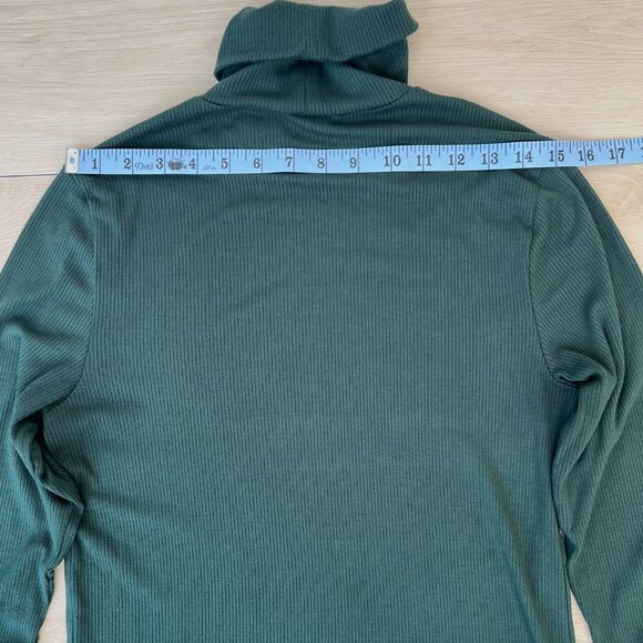 Levi's Ruched Turtleneck Top in Spruce Green (Lrg) Dark Academia / Classic Prep - Picture 10 of 12